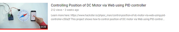 Controlling Position of DC Motor via Web using PID controller