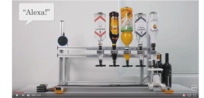 cocktail machine with Alexa and PHPoC