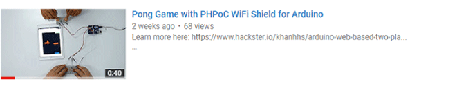 pong game with PHPoC WiFi shield for Arduino