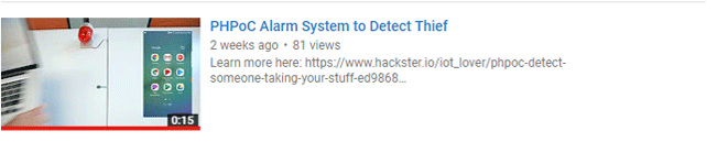PHPoC Alarm system to detect Thief